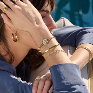 Awe Inspired Goddess Cuff Bracelet - Joan of Arc - 14k gold vermillion - NWT